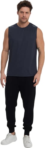 Erkek Spor Kolsuz T-Shirt, Reflektör Detaylı, Bisiklet Yaka