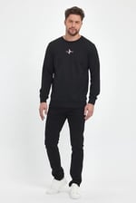 Erkek Supermagic Göğüs Baskılı Basic Sweatshirt