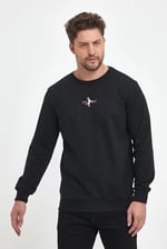 Erkek Supermagic Göğüs Baskılı Basic Sweatshirt