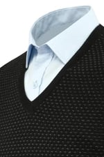 Erkek V Yaka Süveter Çelik Örgü Regular Kalıp 5201H BGL-ST04842 - Bedenler: M, L, XL, XXL