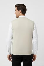 Erkek V Yaka Süveter Çelik Örgü Regular Kalıp BGL-ST04840