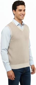 Erkek V Yaka Süveter Çelik Örgü Regular Kalıp 5206H BGL-ST04841 - Bedenler: M, L, XL, XXL
