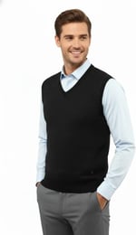 Erkek V Yaka Süveter Çelik Örgü Regular Kalıp 5201H BGL-ST04842 - Bedenler: M, L, XL, XXL
