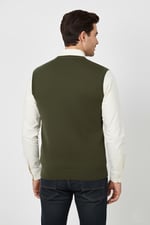 Erkek V Yaka Süveter Çelik Örgü Regular Kalıp BGL-ST04839 - Bedenler: M, L, XL, XXL