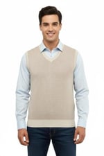 Erkek V Yaka Süveter Çelik Örgü Regular Kalıp 5206H BGL-ST04841 - Bedenler: M, L, XL, XXL