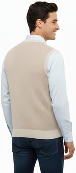 Erkek V Yaka Süveter Çelik Örgü Regular Kalıp 5206H BGL-ST04841 - Bedenler: M, L, XL, XXL