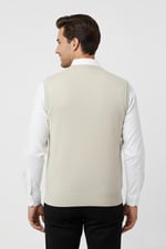 Erkek V Yaka Süveter Çelik Örgü Regular Kalıp BGL-ST04840
