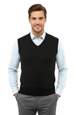 Erkek V Yaka Süveter Çelik Örgü Regular Kalıp 5201H BGL-ST04842 - Bedenler: M, L, XL, XXL