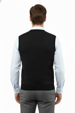 Erkek V Yaka Süveter Çelik Örgü Regular Kalıp 5201H BGL-ST04842 - Bedenler: M, L, XL, XXL