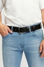Erkek%100 Hakiki Deri Siyah Açma Borulu 4,5 cm Kot Kemeri