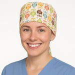 Esdem Baykuş Desenli Doktor Hemşire Aşçı Cerrahi Bone Hastane Bonesi Bandana M005