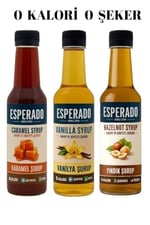 ESPERADO - 3 LÜ KAHVE ŞURUP SETİ - VANİLYA * FINDIK * KARAMEL -ŞEKERSİZ - ZERO - 3 X 250 ML