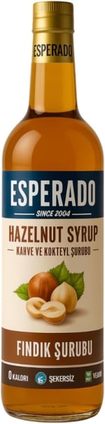 ESPERADO ŞEKERSİZ (Sugar Free) Fındık Aromalı Kahve & Kokteyl Şurubu - 750 ml