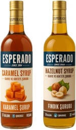 ESPERADO Şekersiz (SUGAR FREE) - Karamel * Fındık Aromalı Kahve Şurubu - 750 ml X 2 Ad.
