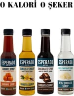 ESPERADO Şekersiz (Sugar Free) - Vanilya * Karamel * Beyaz Çikolata * Çikolata 4 Lü Set 250 ml X 4 Ad.