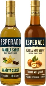ESPERADO Şekersiz (SUGAR FREE) Vanilya - Toffnut Aromalı Kahve Şurubu - 750 ml X 2 Ad.