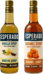 Esperado Vanilya * Karamel Aromalı Kahve Şurubu - 2 Li Set - Şekersiz - 750 ml X 2 AD.
