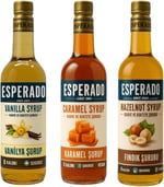 Esperado Vanilya * Karamel * Fındık Aromalı Kahve Şurubu - 3 Lü Set - Şekersiz - 750 Ml X 3 Ad.