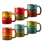 Espresso Bardakları,5oz Espresso Bardak Seti 6 El Yapımı Fırın Sırlı Seramik Espresso Bardakları, Mükemmel Sanat ve İşlevsellik Karışımı Küçük Kahve Fincanları Mini Kahve Fincanları.