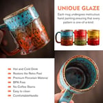 Espresso Bardakları,5oz Espresso Bardak Seti 6 El Yapımı Fırın Sırlı Seramik Espresso Bardakları, Mükemmel Sanat ve İşlevsellik Karışımı Küçük Kahve Fincanları Mini Kahve Fincanları.