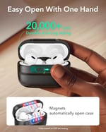 ESR AirPods Pro 2./1. nesil kılıf (2023/2022/2019) HaloLock, MagSafe Ready, manyetik kapak kilidi (USB-C/Lightning kablosu), taşıma kayışlı düşmeye karşı koruma, Pulse serisi, siyah