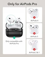 ESR AirPods Pro 2./1. nesil kılıf (2023/2022/2019) HaloLock, MagSafe Ready, manyetik kapak kilidi (USB-C/Lightning kablosu), taşıma kayışlı düşmeye karşı koruma, Pulse serisi, siyah