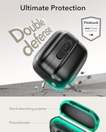 ESR AirPods Pro 2./1. nesil kılıf (2023/2022/2019) HaloLock, MagSafe Ready, manyetik kapak kilidi (USB-C/Lightning kablosu), taşıma kayışlı düşmeye karşı koruma, Pulse serisi, siyah