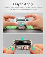 ESR Apple Watch Ultra 3/Ultra 2/Ultra için Ekran Koruyucu ile Ultra Kılıf 49mm (2025) Askeri Sınıf Koruma, Alüminyum Alaşımlı Kılıf 2 Paket Armorit Cam Koruyucu Seti, Orijinal Kal, Titanyum | Ekran Ko