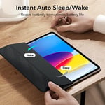 ESR iPad A16 için 11./10. Nesil Kapak (2025/2022, 10.9 inç), Kullanışlı Manyetik Kılıf, İki Yönlü Trifold Stand, Hafif Koruma, Otomatik Uyku/Uyanma, İpeksi Pürüzsüz Kapak, Ribaund Serisi, Siyah