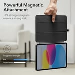 ESR iPad A16 için 11./10. Nesil Kapak (2025/2022, 10.9 inç), Kullanışlı Manyetik Kılıf, İki Yönlü Trifold Stand, Hafif Koruma, Otomatik Uyku/Uyanma, İpeksi Pürüzsüz Kapak, Ribaund Serisi, Siyah