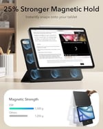 ESR iPad Air 11 İnç Kılıf M3/M2 (2025/2024), iPad Air 5./4. Nesil (2022/2020) için, Güçlü Manyetik Bağlantı, İnce Üçlü Katlanır Stand Kılıf, Otomatik Uyandırma/Uyku, Dayanıklı Koruma, Siyah