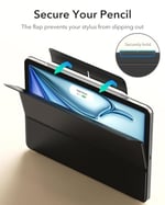 ESR iPad Air 11 İnç Kılıf M3/M2 (2025/2024), iPad Air 5./4. Nesil (2022/2020) için, Güçlü Manyetik Bağlantı, İnce Üçlü Katlanır Stand Kılıf, Otomatik Uyandırma/Uyku, Dayanıklı Koruma, Siyah