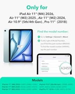 ESR iPad Air 11 İnç Kılıf M3/M2 (2025/2024), iPad Air 5./4. Nesil (2022/2020) için, Güçlü Manyetik Bağlantı, İnce Üçlü Katlanır Stand Kılıf, Otomatik Uyandırma/Uyku, Dayanıklı Koruma, Siyah
