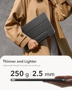ESR iPad Air 11 İnç Kılıf M3/M2 (2025/2024), iPad Air 5./4. Nesil (2022/2020) için, Güçlü Manyetik Bağlantı, İnce Üçlü Katlanır Stand Kılıf, Otomatik Uyandırma/Uyku, Dayanıklı Koruma, Siyah