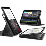 ESR iPad Air 11 inç M2, iPad Air 6/5/4 (2024/2022/2020) için kılıf, çıkarılabilir manyetik kapak, dikey/yatay formatta stand, yükseltilmiş ekran görüntüsü, 9 dik açılı, kaydırma serisi, siyah