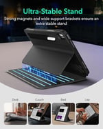 ESR iPad Air 11 inç M2, iPad Air 6/5/4 (2024/2022/2020) için kılıf, çıkarılabilir manyetik kapak, dikey/yatay formatta stand, yükseltilmiş ekran görüntüsü, 9 dik açılı, kaydırma serisi, siyah