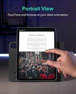 ESR iPad Air 11 inç M2, iPad Air 6/5/4 (2024/2022/2020) için kılıf, çıkarılabilir manyetik kapak, dikey/yatay formatta stand, yükseltilmiş ekran görüntüsü, 9 dik açılı, kaydırma serisi, siyah