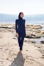 Estiva Kadın Tam Kapalı Pantolonlu Biyeli Tesettür Mayo