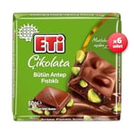 Eti Çikolata Antep Fıstıklı Kare Çikolata 60 g x 6 Adet