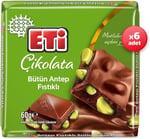 Eti Çikolata Antep Fıstıklı Kare Çikolata 60 g x 6 Adet