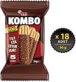 Eti Kombo Hindistan Cevizi ve Çikolata Kaplamalı Bisküvi 56 g x 18 Adet