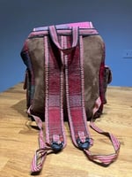 Etnik desenli sırt çantası kilim çanta el yapımı kilim dokuma