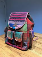 Etnik desenli sırt çantası kilim çanta el yapımı kilim dokuma