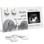 EURSET Bebek Sonogram Resim Çerçevesi / Bebek Geri Sayım Haftaları - Standart 10,16 cm x 7,62 cm Ultrason Fotoğraf - Hamilelik Duyuruları Fikirleri - Cinsiyet Açıklaması Bebek Partisi Hediyeleri - Ebe