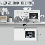 EURSET Bebek Sonogram Resim Çerçevesi / Bebek Geri Sayım Haftaları - Standart 10,16 cm x 7,62 cm Ultrason Fotoğraf - Hamilelik Duyuruları Fikirleri - Cinsiyet Açıklaması Bebek Partisi Hediyeleri - Ebe