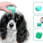 Evcil Hayvan Bakım Banyo Masaj Fırçası Sabun ve Şampuan Dağıtıcılı Yumuşak Silikon Kıl Uzun Kısa Tüylü Köpekler Kediler Duş için (Mavi)