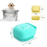 Evcil Hayvan Bakım Banyo Masaj Fırçası Sabun ve Şampuan Dağıtıcılı Yumuşak Silikon Kıl Uzun Kısa Tüylü Köpekler Kediler Duş için (Mavi)