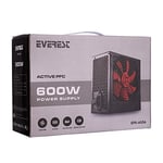Everest EPS-600A Real 600W 12cm Fan 4*SATA Aktif PFC Oyuncu PC Destekli Power Supply