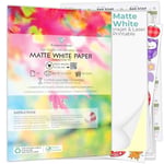 Evergreen Goods™ 100 Yaprak A4 Mat Beyaz Kendinden Yapışkanlı Çıkartma Kağıdı | Mürekkep Püskürtmeli ve Lazer Yazdırılabilir Etiket | Kendi Çıkartmalarınızı, Sanat ve El Sanatlarınızı, Kesici Çizicini