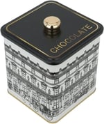 EVLE-Er023-7f Azura Coffee Desenli Kare Metal Saklama Kabı 12x12 Cm (Azura Coffee)